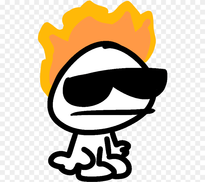 User With His Head Dot, Cartoon, Light Sticker PNG