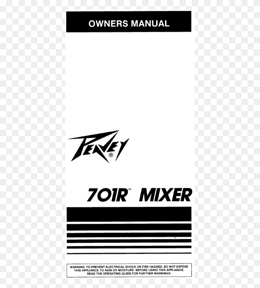419x872 User Manual Peavey 701r Peavey Mark Iii Mixer Manual, Text, Label, Symbol HD PNG Download