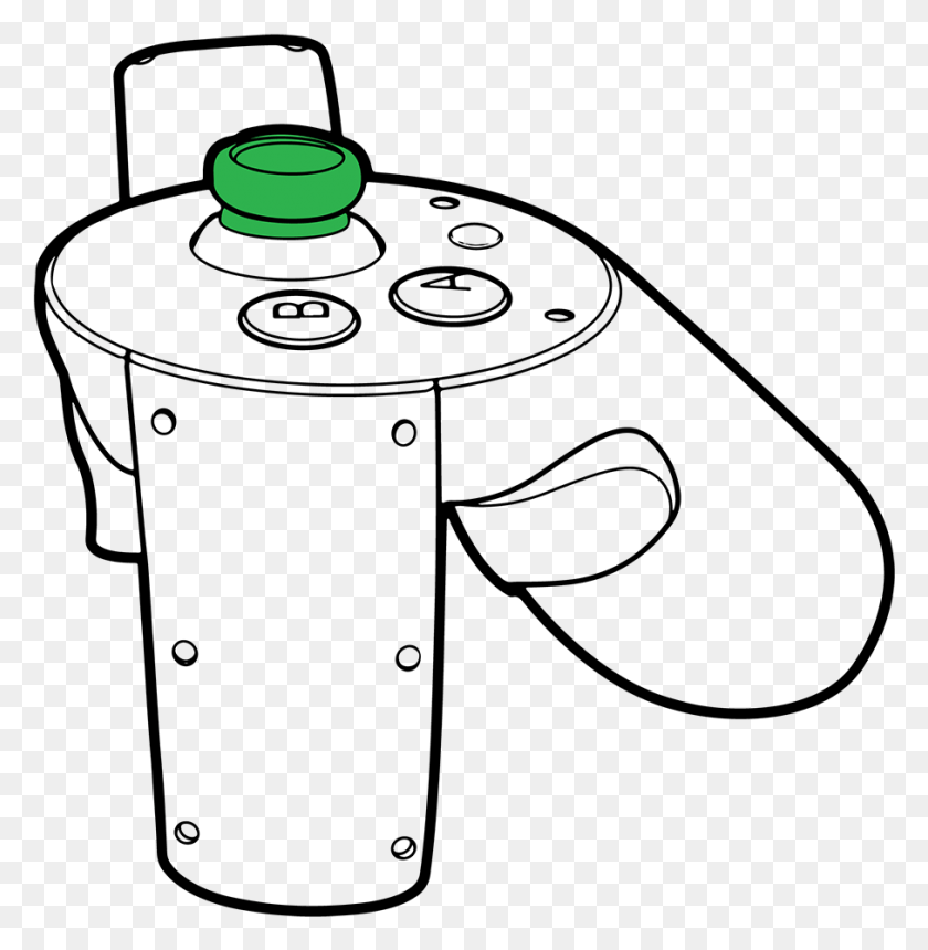 907x931 Using The Right Hand Joystick Press Up To Extendzoom Line Art, Green, Beverage, Drink HD PNG Download