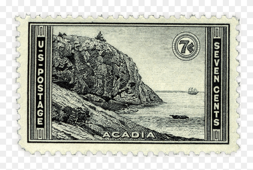 980x634 Usps National Park Stamps 1934 Acadia Stamp, Postage Stamp, Rug, Bird HD PNG Download