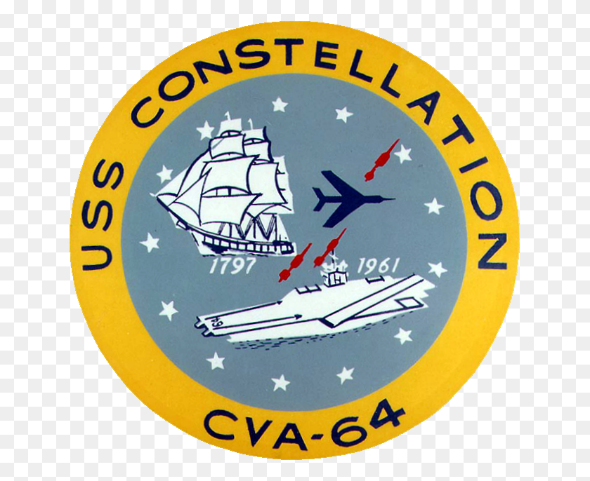 641x626 Uss Constellation Insignia 1961 Uss Constellation Logo, Символ, Товарный Знак, Этикетка Hd Png Скачать