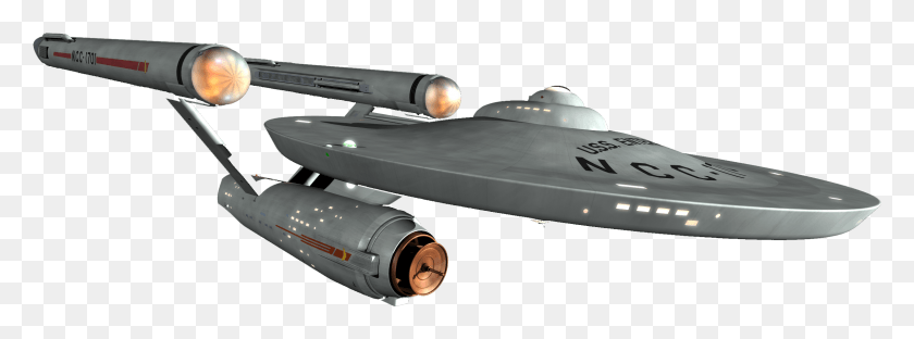 2387x773 Uss Enterprise Starship Cannon, Космический Корабль, Самолет, Транспортное Средство Hd Png Скачать