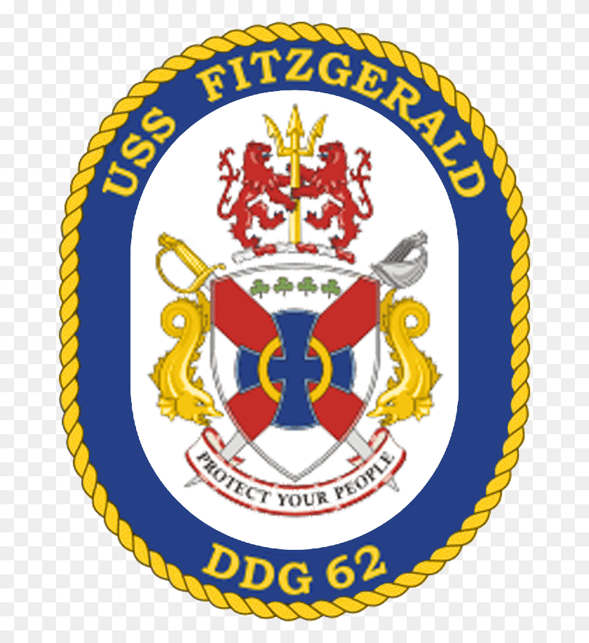 674x858 Uss Fitzgerald Ddg 62 Crest Navy Military Estados Unidos Uss Kearsarge Lhd 3 Crest, Logotipo, Símbolo, Marca Registrada Hd Png