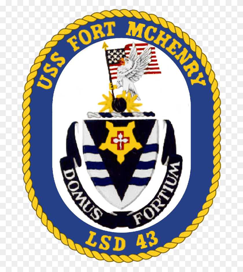 690x878 Uss Fort Mchenry Lsd 43 Crest Uss Fort Mchenry Lsd 43 Logo, Symbol, Trademark, Emblem HD PNG Download