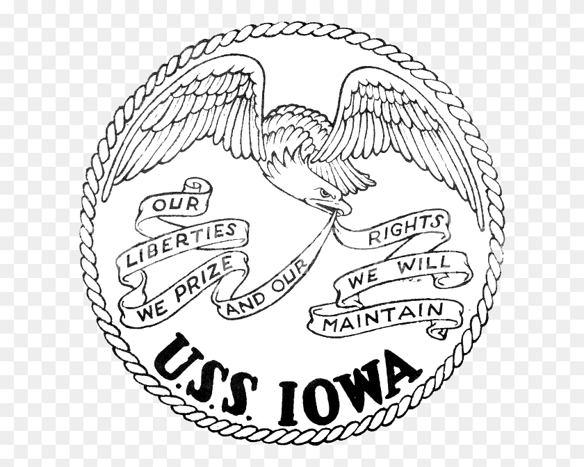614x612 Uss Iowa Insignia 1945 Smurfette Cake, Logo, Symbol, Trademark HD PNG Download
