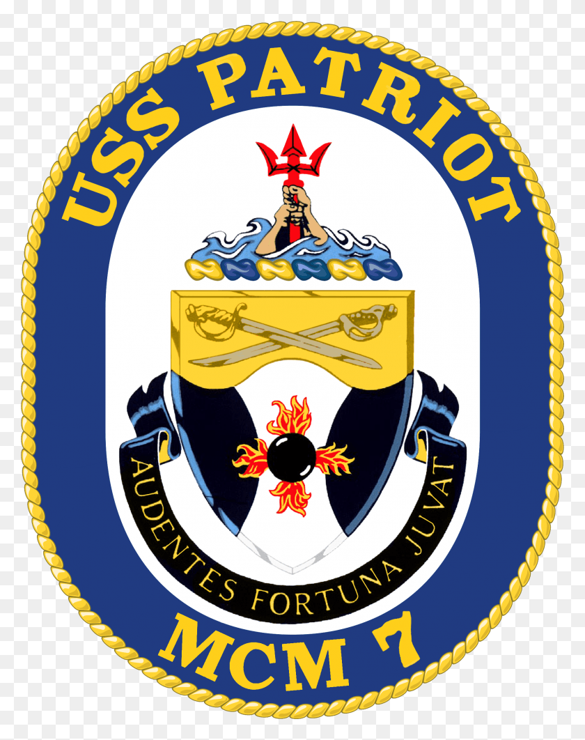 1868x2401 Uss Patriot Mcm 7 Crest Uss Chief Mcm, Логотип, Символ, Товарный Знак Hd Png Скачать