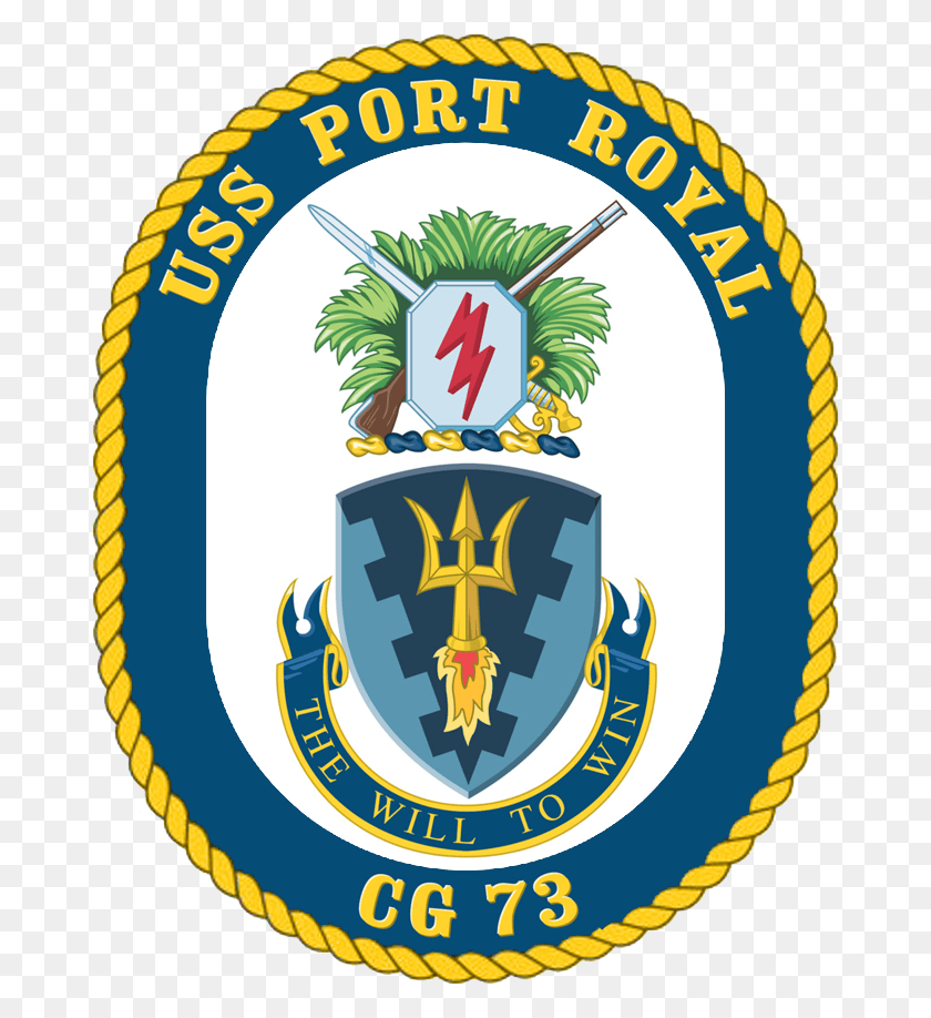 674x858 Uss Port Royal Cg 73 Crest Battle Of Bunker Hill Symbol, Emblem, Logo, Trademark HD PNG Download