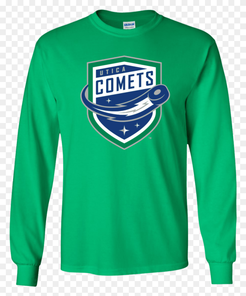 939x1145 Utica Comets Primary Logo Youth Long Sleeve T Shirt Utica Comets Phone, Clothing, Apparel, Long Sleeve HD PNG Download