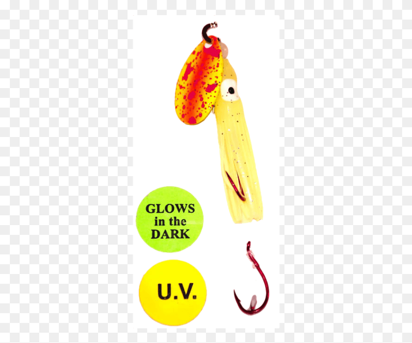 302x641 Uvglow Mellow Yellow Orange Splatter 5 Cm Hoochie Orange, Banana, Fruit, Plant HD PNG Download