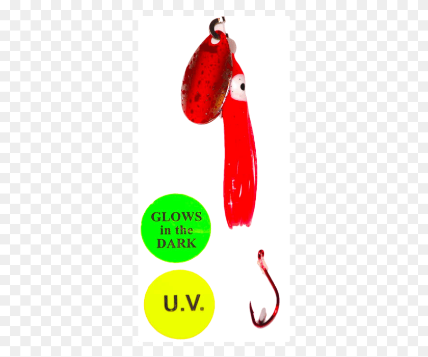 301x641 Uvglow Red Splatter Hoochie Lure, Strawberry, Fruit, Plant HD PNG Download