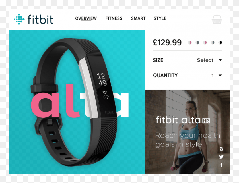 800x599 Ux Product Card For A Fitbit Alta Hr Circle, Person, Human, Tape HD PNG Download