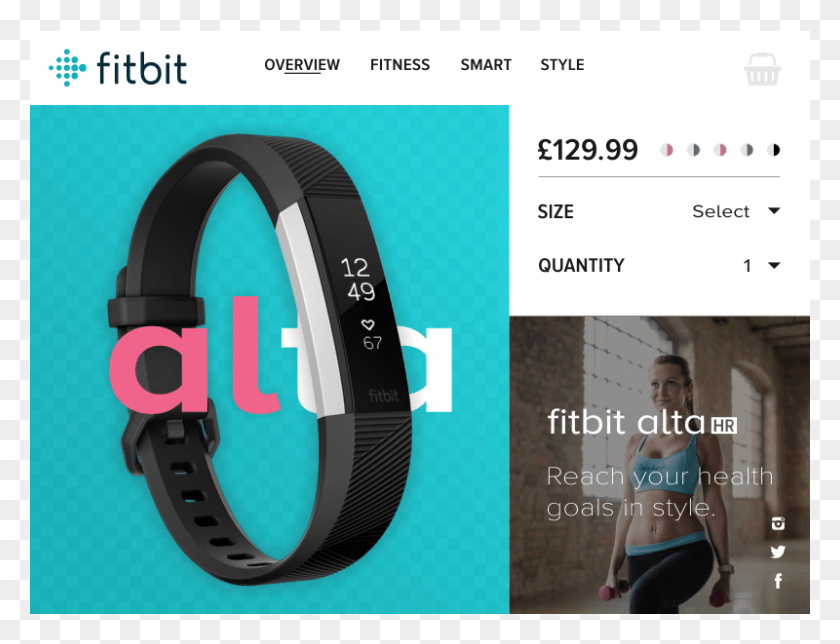 800x599 Descargar Png Tarjeta De Producto Ux Para Un Círculo Fitbit Alta Hr, Persona, Humano, Cinta Hd Png