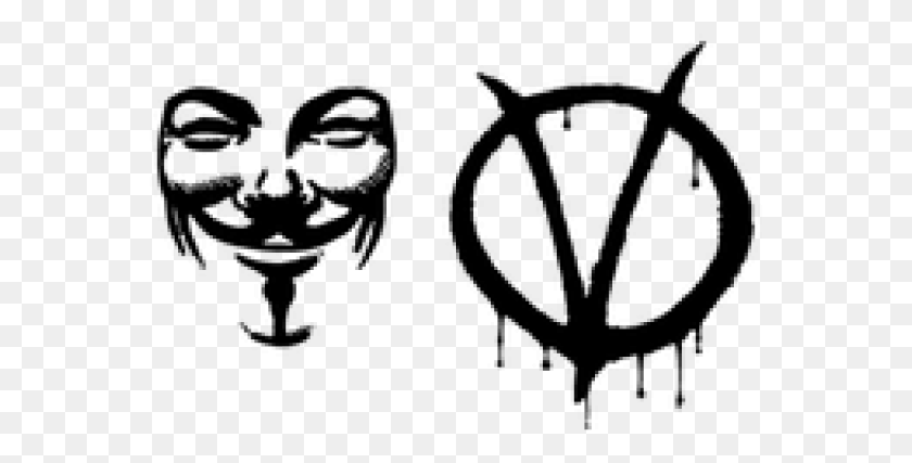 565x367 V For Vendetta Clipart Anonymous V For Vendetta Symbol, Gray, World Of Warcraft HD PNG Download