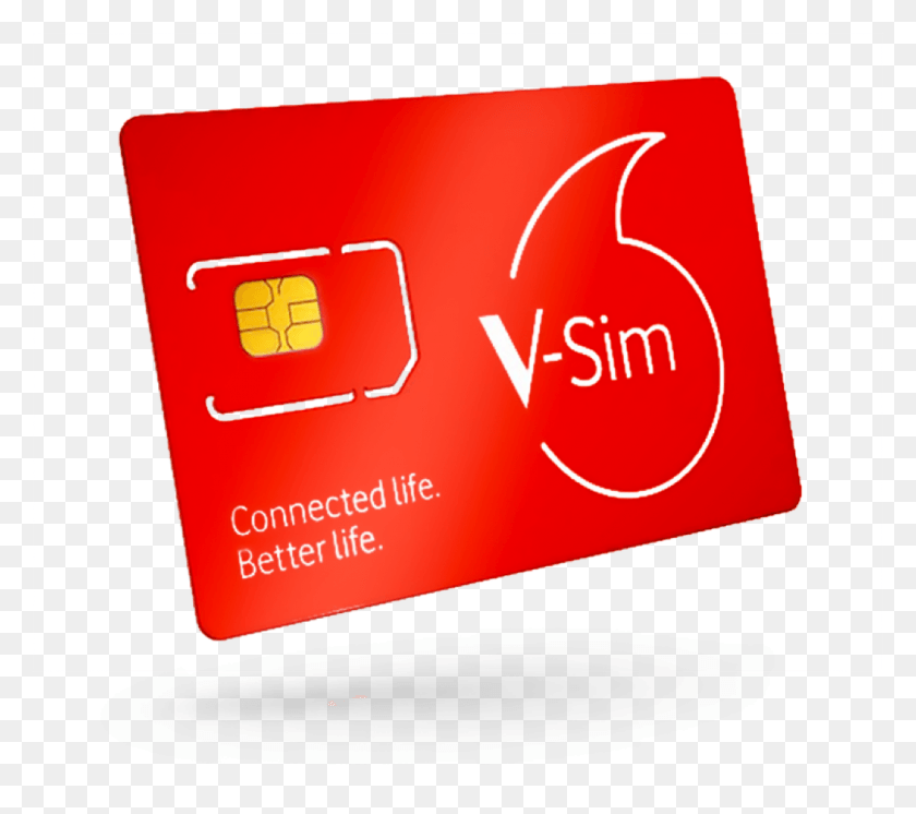 1072x944 V Sim By Vodafone Graphic Design, Text, First Aid, Credit Card HD PNG Download