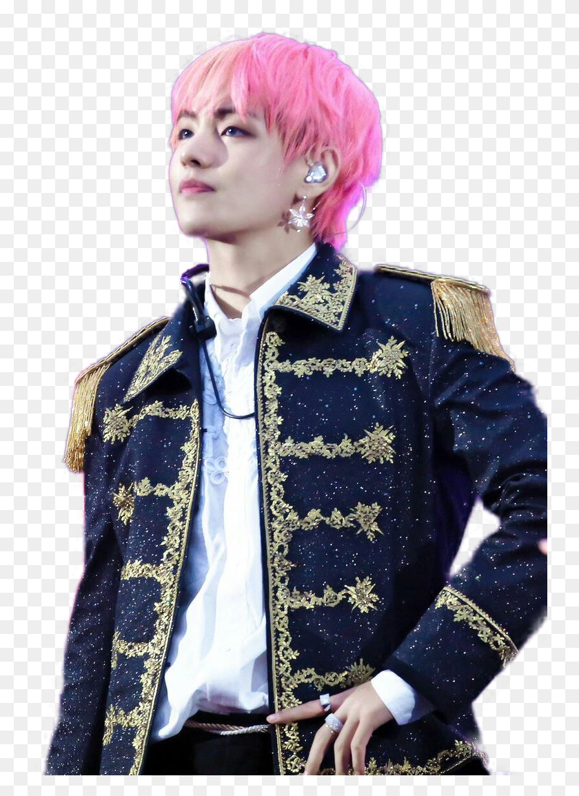 748x1095 V Tae Taehyung Bts Kpop Loveyourself Answer Taehyung Pink Hair, Clothing, Apparel, Person HD PNG Download