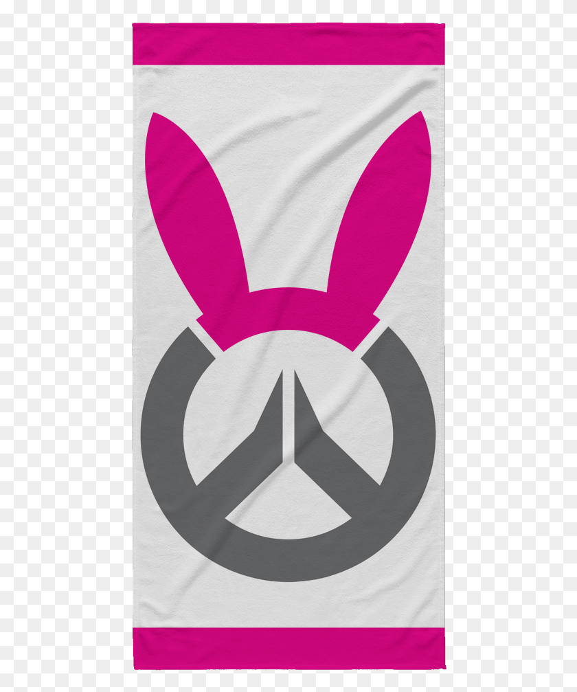 460x947 Логотип Va Bunny Пляжное Полотенце Логотип Overwatch Черно-Белый, Текст, Символ, Товарный Знак Png Скачать