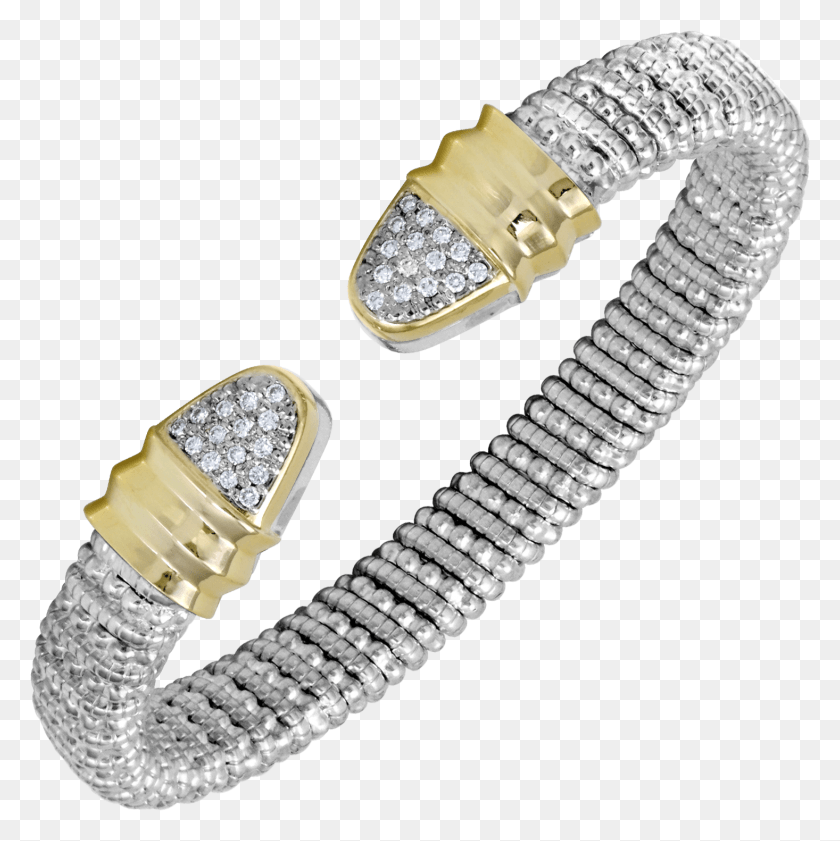 1466x1469 Vahan Sterling Silver And 14k Yellow Gold Pave Diamond Diamond, Jewelry, Accessories, Accessory HD PNG Download