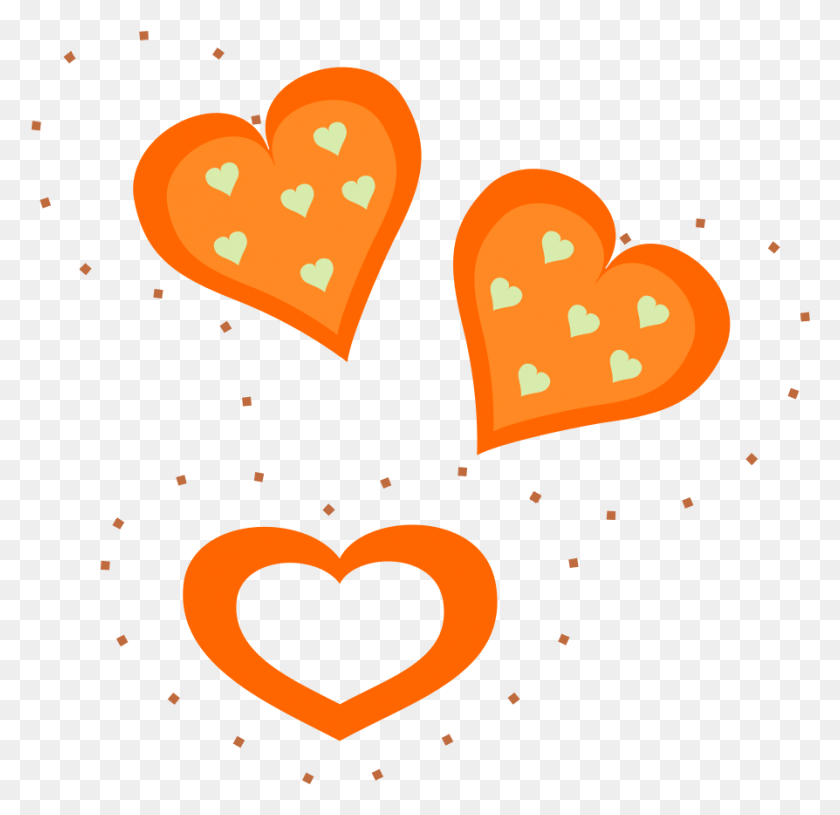 894x866 Валентина Оранжевые Сердца, Сердце, Плакат, Реклама Hd Png Скачать