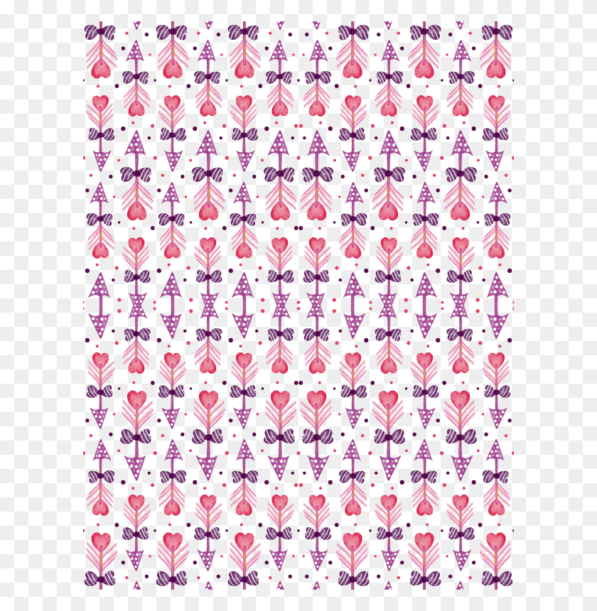 606x800 Valentines Day Doodle Watercolor Heart Arrows Pinks Happy Word Search Printable, Rug, Lace, Pattern HD PNG Download