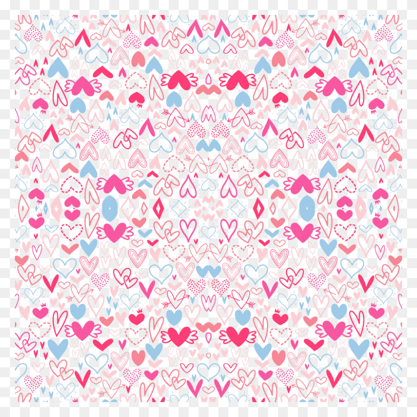 800x800 Valentines Day Heart Doodles Red Pink Dark Pink Motif, Rug, Pattern, Lace HD PNG Download