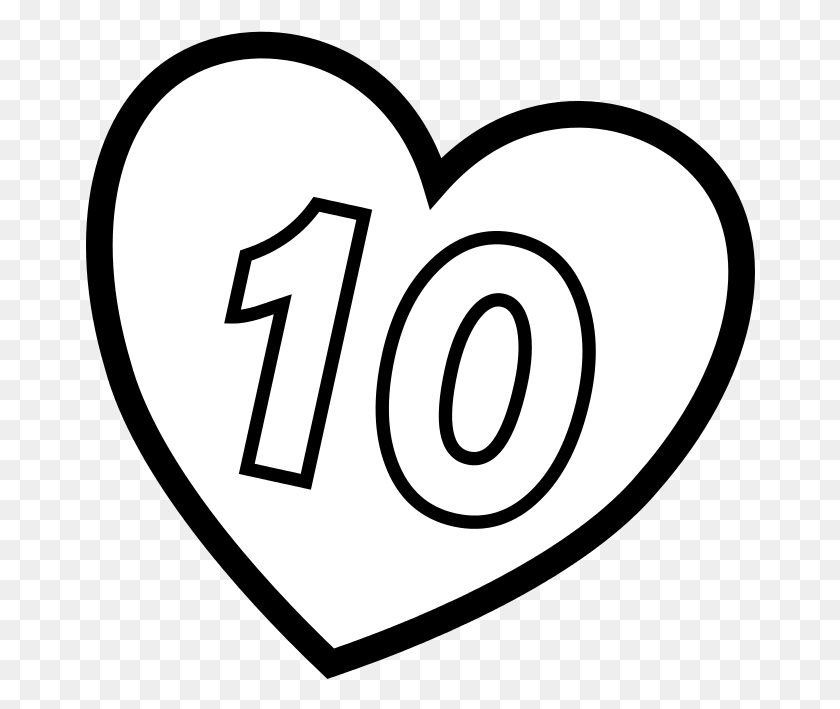 670x649 Día De San Valentín Corazones Número 10 En Las Páginas Para Colorear De La Letra K En Un Corazón, Símbolo, Texto, Etiqueta Hd Png