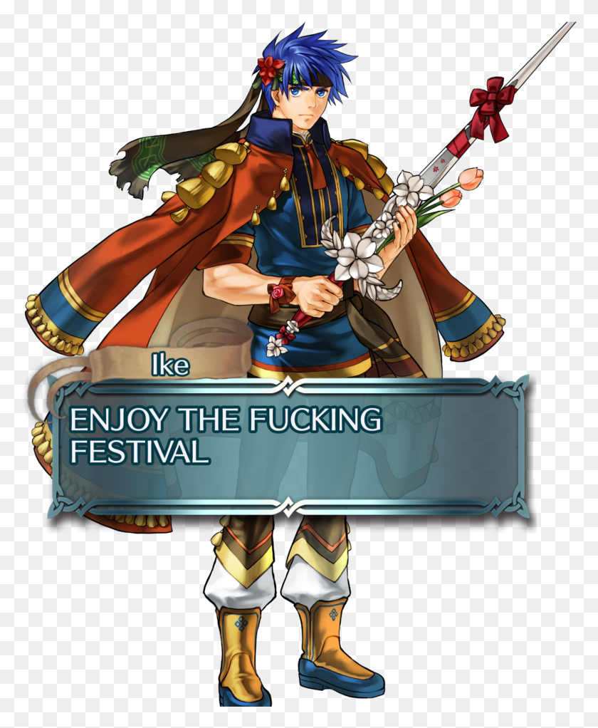 1246x1537 Valentines Ike Saying Enjoy The Fucking Festival Valentine Ike Fire Emblem, Person, Human, Clothing HD PNG Download