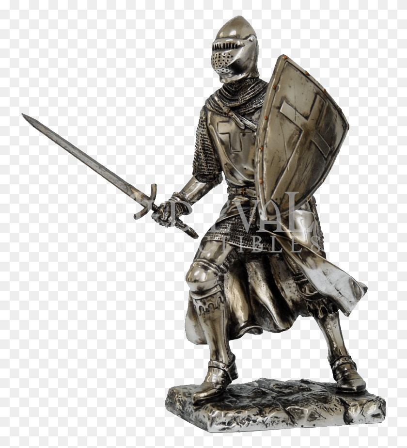755x864 Valiant Crusader Knight Statue Crusader Knight, Person, Human, Armor HD PNG Download