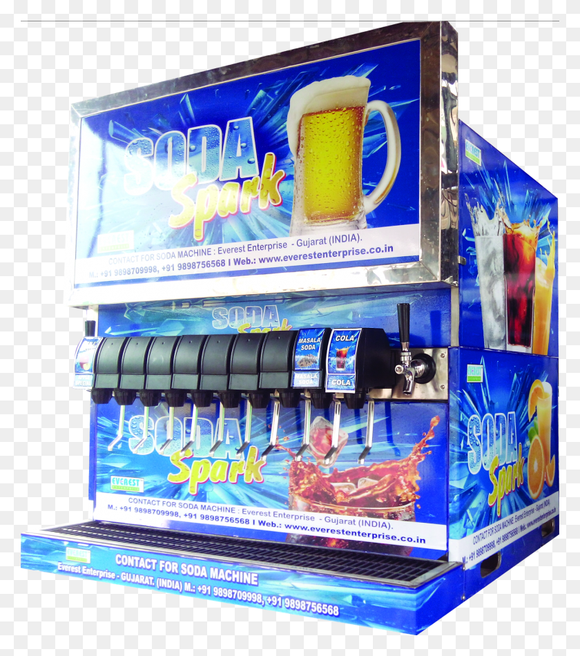 1402x1600 Valve Fountain Soda Machine Majorelle Blue, Arcade Game Machine HD PNG Download