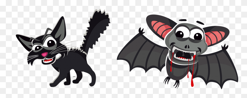 2244x790 Vampire Bat Clip Art Cat, Batman Logo, Symbol, Dragon HD PNG Download