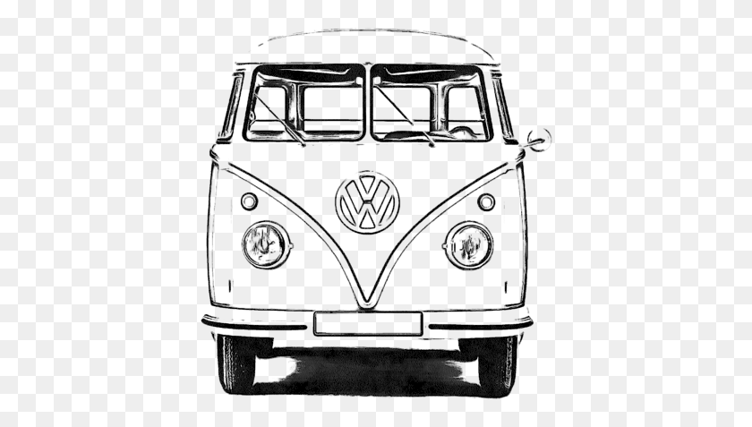 394x417 Van Group Type Car Volkswagen Free Photo Clipart Drawing A Volkswagen Van, Vehicle, Transportation, Automobile HD PNG Download