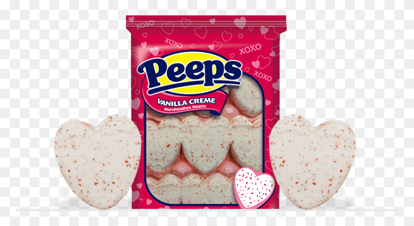 830x425 Vanilla Crme Flavored Marshmallow Hearts Valentine39s Day Peeps, Sweets, Food, Confectionery HD PNG Download