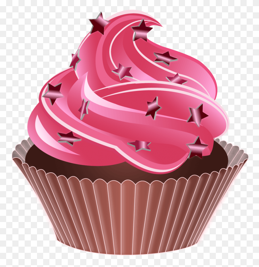 906x937 Vanilla Cupcake Clipart 2 Cupcake Cupcake, Cream, Cake, Dessert HD PNG Download