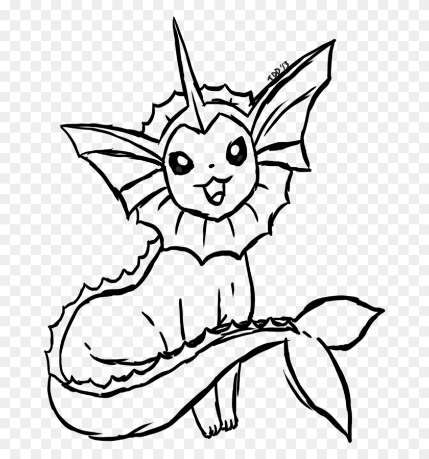 671x840 Vaporeon Coloring Pages Vaporeon Black And White, Nature, Outdoors, Astronomy HD PNG Download