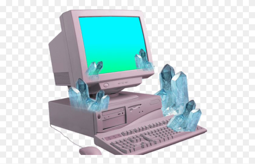 528x481 Компьютер Vaporwave Компьютер Vaporwave, Монитор, Экран, Электроника Png Скачать