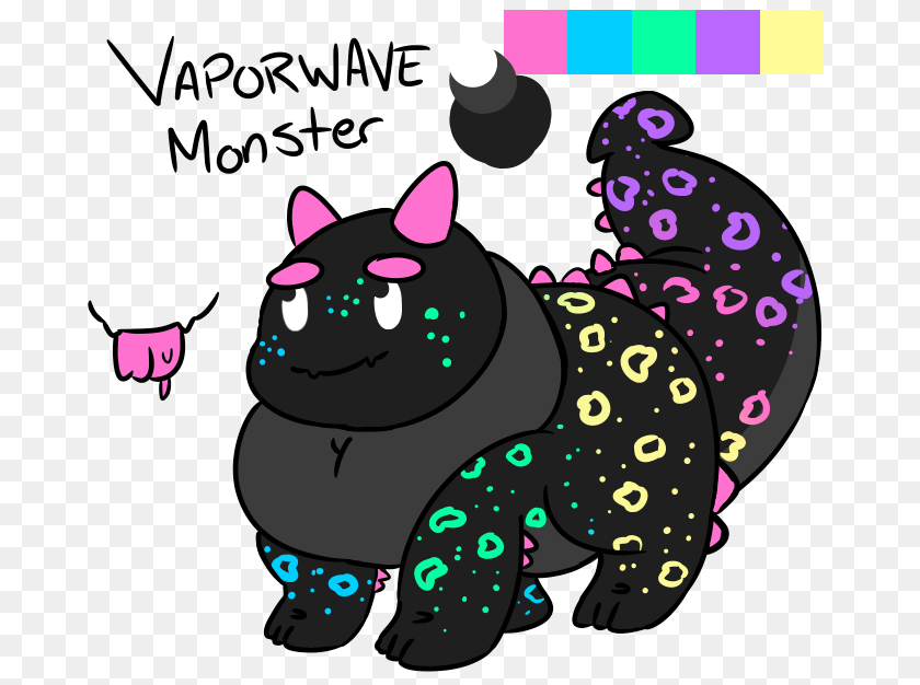 706x626 Vaporwave Monster, Purple, Animal, Cat, Mammal PNG