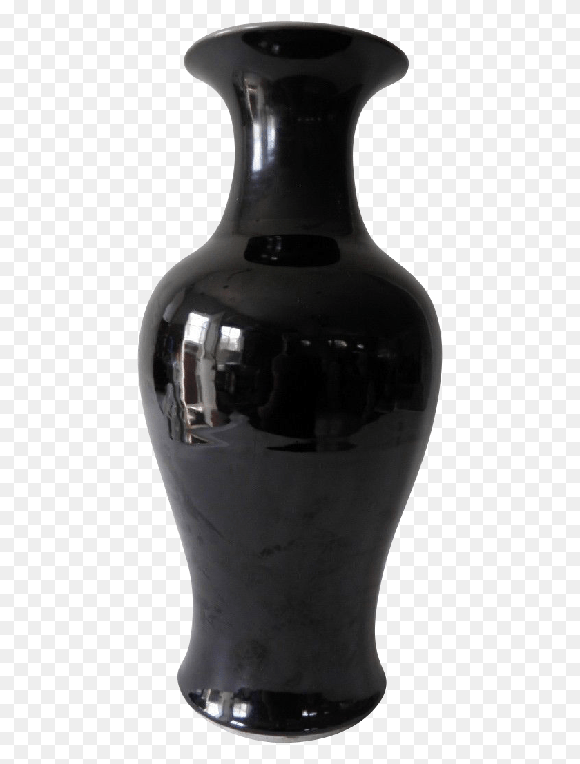 443x1047 Vase Black Vase, Jar, Pottery, Urn HD PNG Download