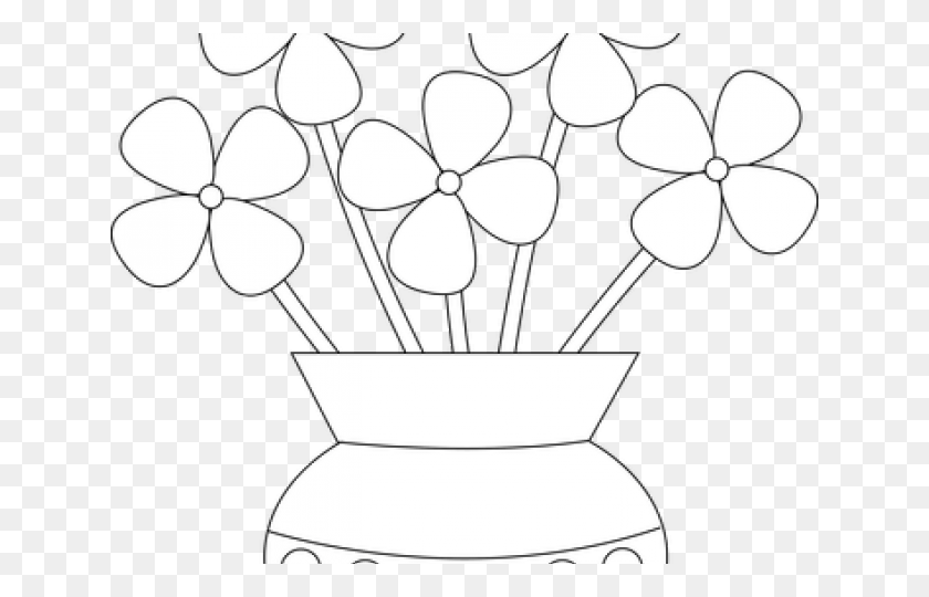 640x480 Vase Clipart Outline Flower Clip Art, Lamp, Stencil, Jar HD PNG Download
