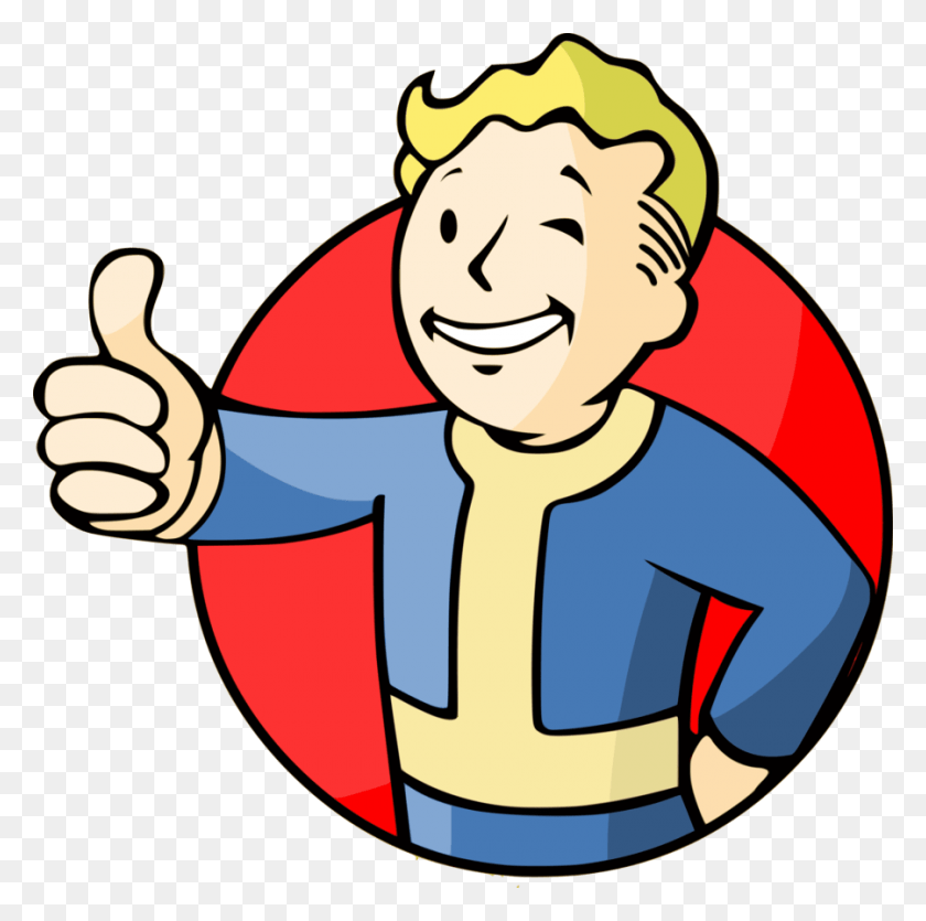900x895 Значок Убежища 81 Fallout Vault Boy Logo, Большие Пальцы Руки, Палец, Рука, Hd Png Скачать