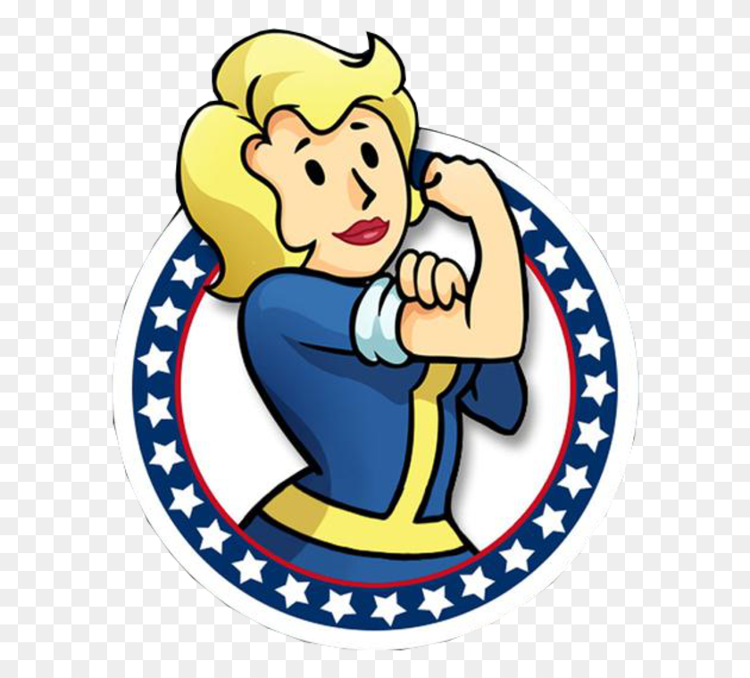 594x700 Vault Girl Poster Fallout Vault Girl, Armor, Hand, Shield HD PNG Download