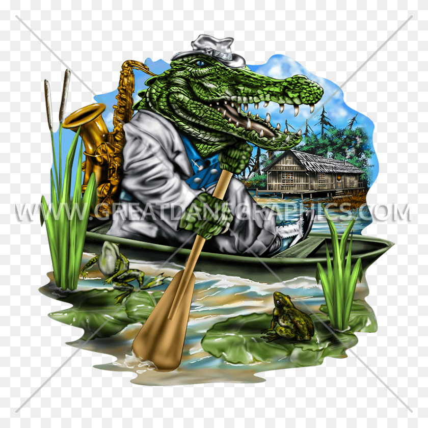 825x825 Vector Alligator Swamp Clipart Trumpet, Person, Human, Outdoors HD PNG Download