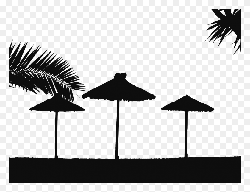 1280x960 Vector Beach Silhouette, Umbrella, Canopy HD PNG Download
