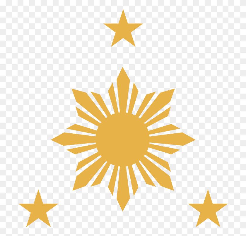 715x747 Descargar Png Vector Blanco Y Negro Biblioteca 3 Estrellas Clipart Rayos De Sol Bandera De Filipinas, Símbolo, Símbolo De Estrella, Cartel Hd Png