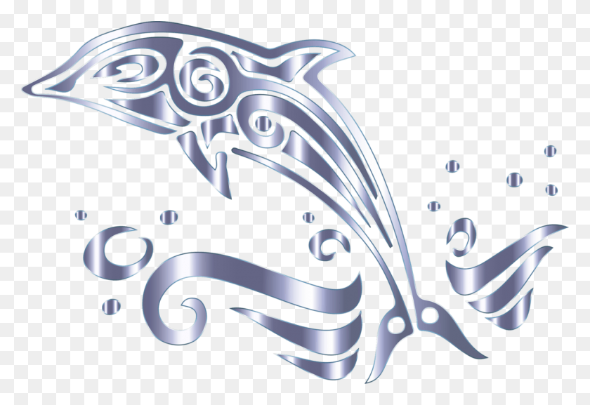 1131x750 Vector Black And White Library Bottlenose Dolphin Computer Dolphin Tribal, Graphics, Text HD PNG Download