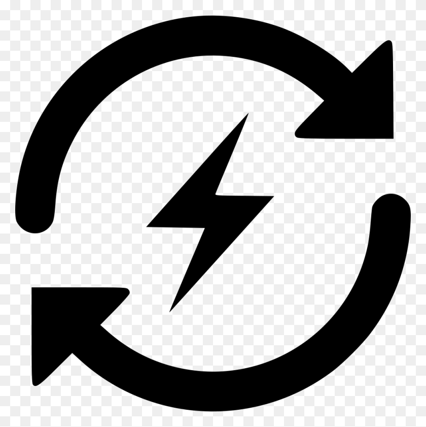 980x982 Vector Black And White Recycle Energy Lighting Done Icon, Axe, Tool, Symbol HD PNG Download