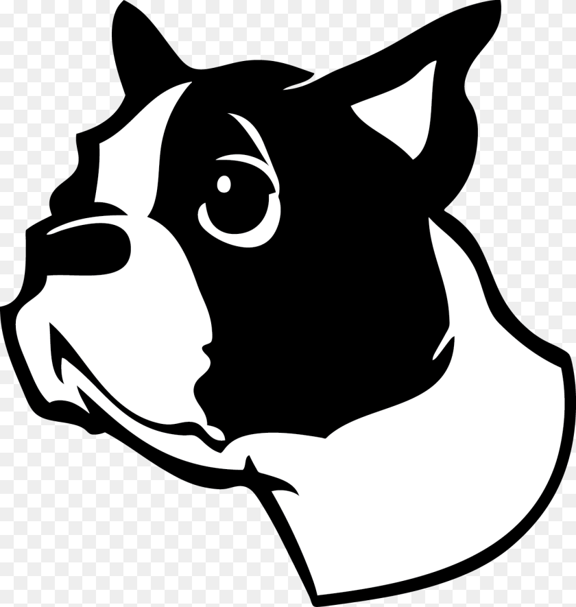 1350x1422 Vector Boston Terrier Lines, Stencil, Animal, Boston Bull, Bulldog Clipart PNG