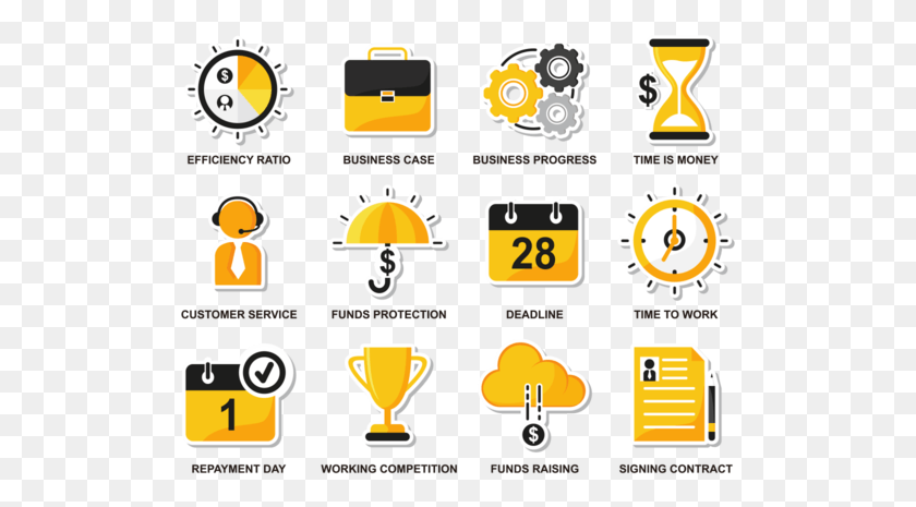 509x405 Vector Bussines Flat Icons, Text, Number, Symbol HD PNG Download