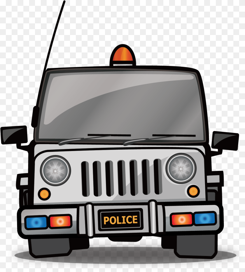 1208x1342 Vector Cartoon Car Police Jeep Car Cartoon, Transportation, Vehicle, License Plate, Bus Clipart PNG