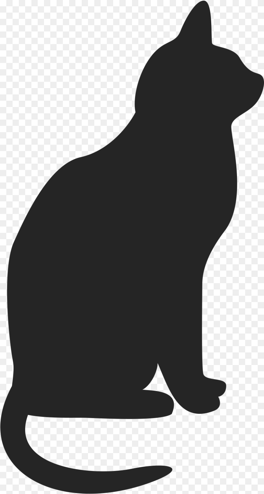 Vector Cat Clipart Black Cat Silhouette, Animal, Mammal, Pet, Fish PNG