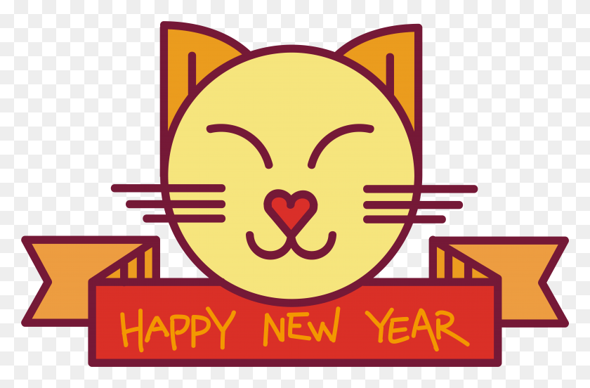 7768x4901 Vector Cat Head Label Small And Image, Text, Advertisement, Poster HD PNG Download