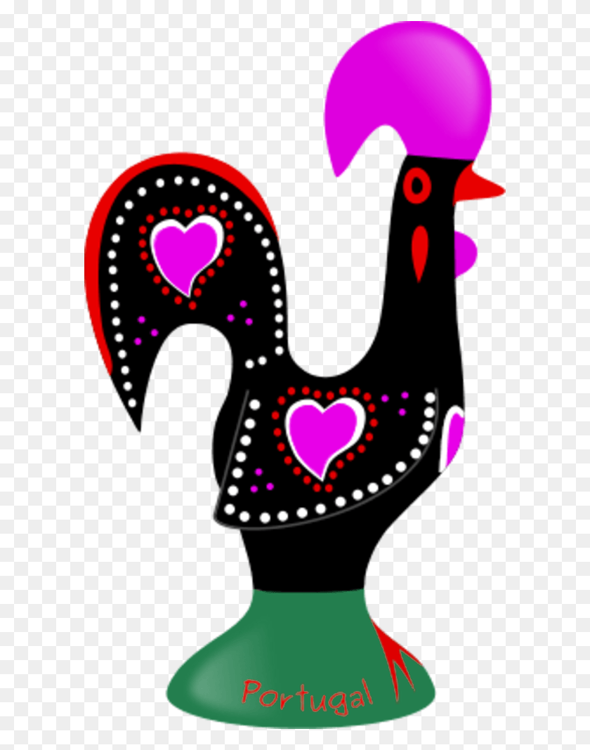 600x1008 Vector Clip Art Rooster Of Barcelos, Heart, Light, Label HD PNG Download